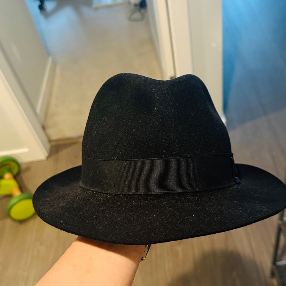 Borsalino Black Fedora Hat